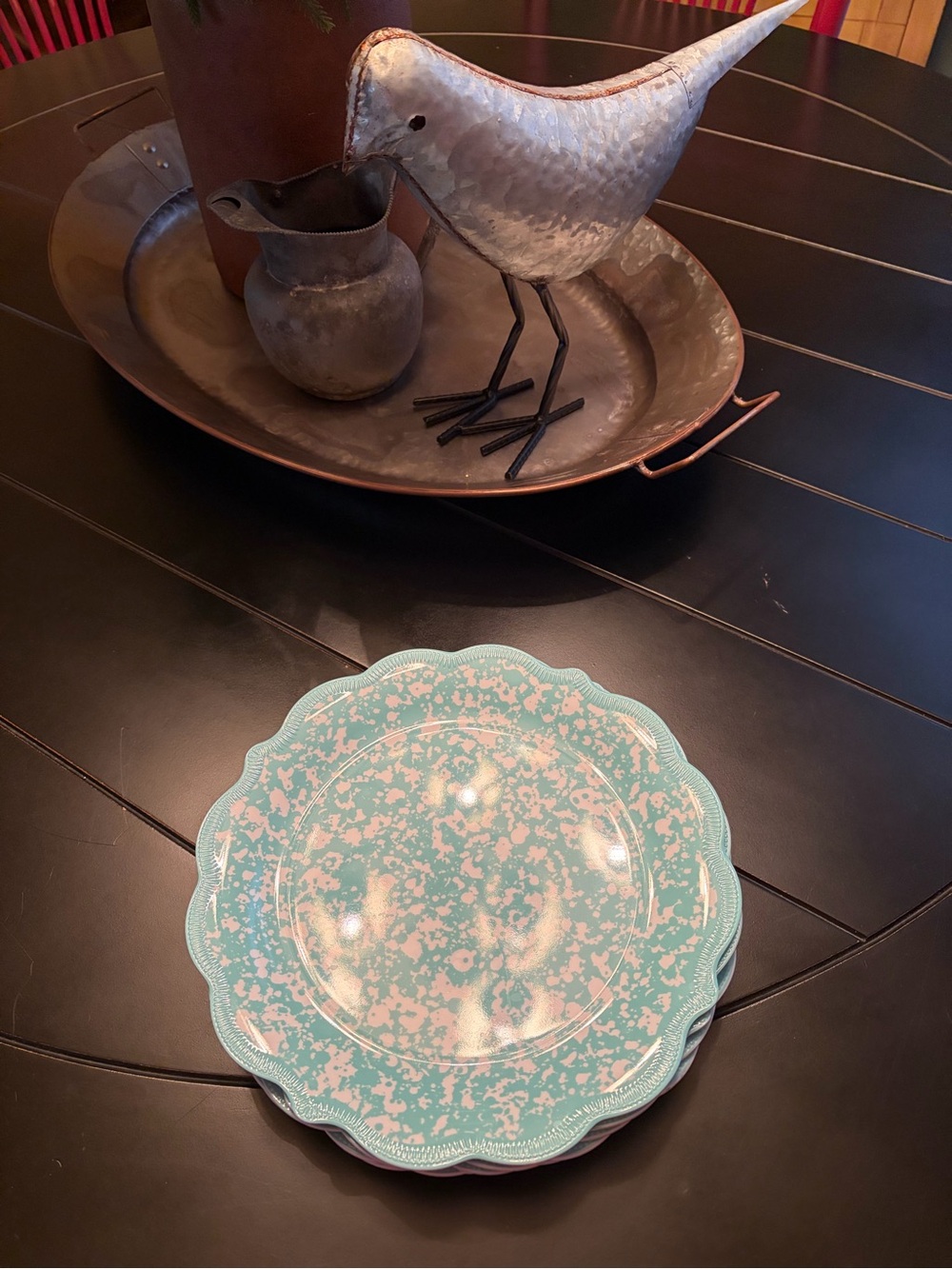 The Pioneer Woman Country Splatter Melamine Dinner Plates - Teal (6)